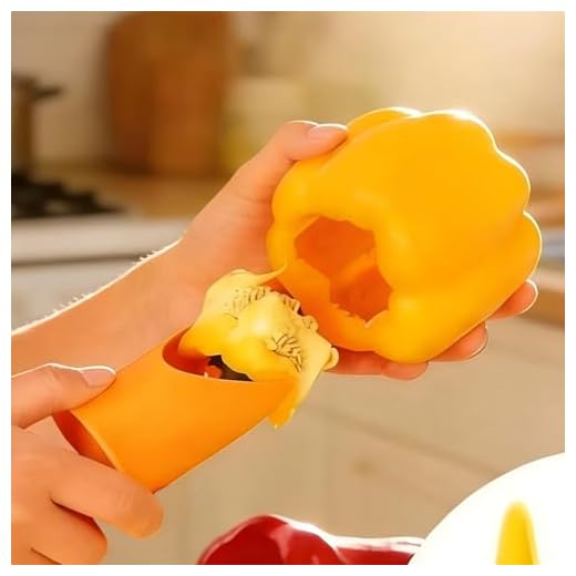 Yellow Pepper Corer And Seed Remover 2 Pcs Jalapeno Deseeder Tool For Bell Peppers Tomatoes Cucumbers Efficient Kitchen Gadget (Pack of 2)
