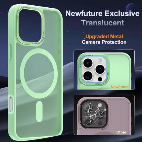 Newfuture for iPhone 16 Pro Case with Magnetic [13 FT Military Drop Protection] [Compatible with Magsafe] Matte Shockproof with Anti-Fingerprint Phone Case for Cell Phone Screens,Matcha Green — view 4