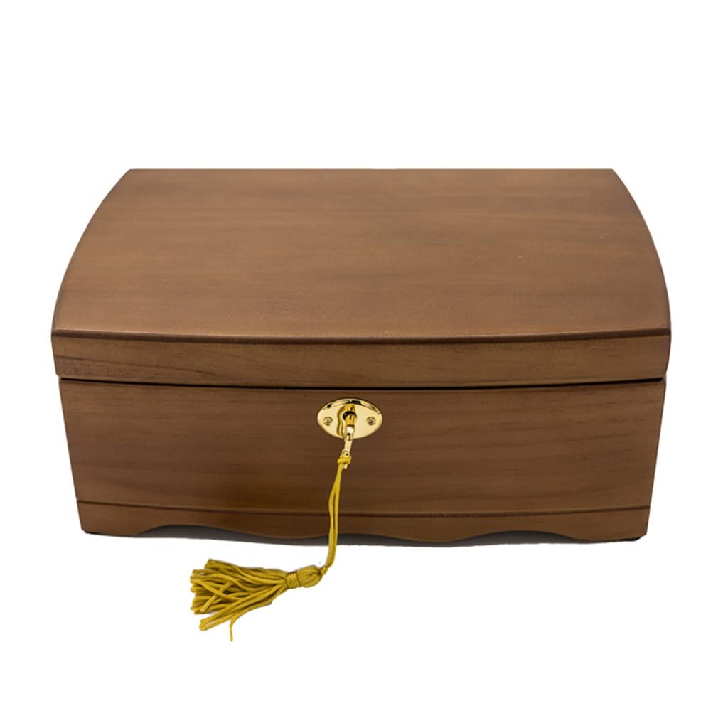 Wykwintne europejskie drewniane pudełko do przechowywania biżuterii w stylu retro z zamkiem (D 26 cm * 18 cm * 10 cm) (D 26 cm * 18 cm * 10 cm)