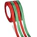 Produktbild Kiiwah 100m 4 Rollen Satinband Geschenkband Dekoband Schleifenband Bänder für Weihnachten Dekoration (Rot, Grün)