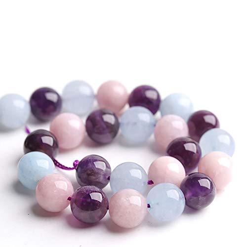 Image of Natural Stone Beads Morgan Stone 8mm Polished Round Smooth Gemstone Beads for Jewelry Making 15 Inch(Morgan Stone,8mm)