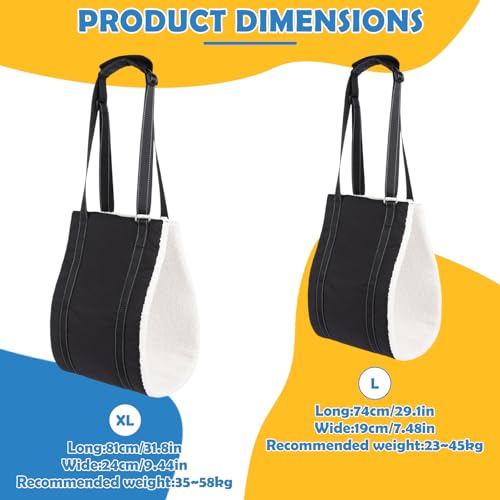 Ziyonix Weiche Hunde Tragehilfe, Mittelgroße und Große Hund Rehabilitation Tragegurt Einstellbare Tragehilfe Treppenhilfe und Unterstützungsgeschirr für Behinderte Verletzte Ältere Hunde (L)