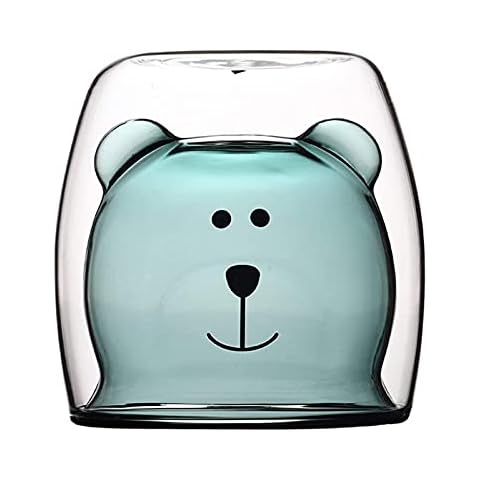 Topways Tazas de té de café con leche con diseño de oso en vasos aislados de doble pared Cover