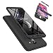 Produktbild Laixin 3 in 1 Handyhülle für Samsung Galaxy J6 Plus Hülle + Panzerglas, Ultra Dünn PC Plastik Anti-Kratzen Schutzhülle Schutz Case Cover mit Displayschutzfolie, Schwarz