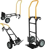 REDCAMP 2 in 1 Convertible Hand Truck, Portable 4 Wheel Dolly Cart with Swivel, Heavy Duty Platform Cart for Moving, 330 Lbs Capacity，Yellow