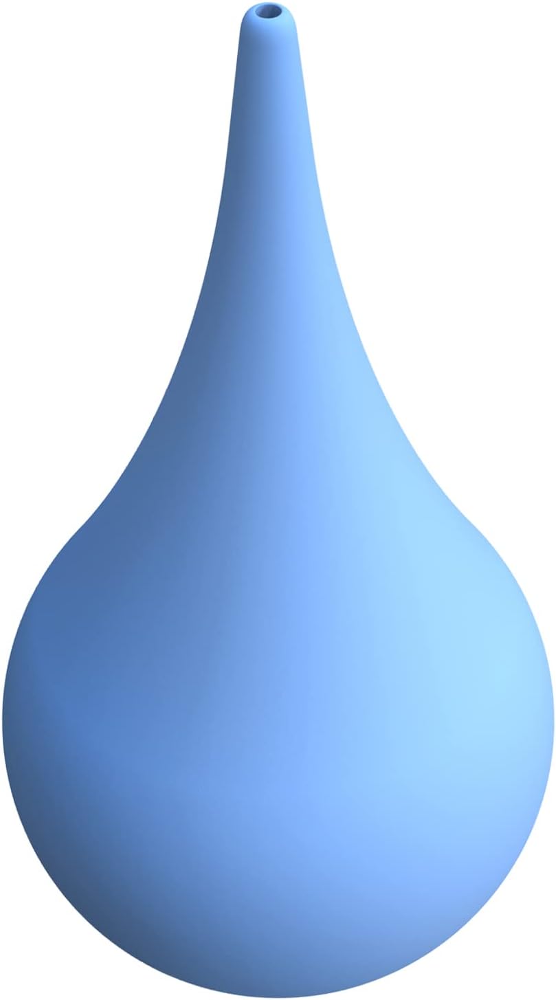 Rubber Suction Ear Syringe, Reusable Ear Cleaner Ear Washing Squeeze Bulb Cleaning Ball for Ear Wax Removal, Suitable for Adults and Children, Blue Smooth.