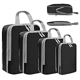 【Double Zip Design, Sturdy and Durable】Pochette rangement valise est fait de coutures fines et d'une double fermeture éclair lisse, qui est magnifiquement faite et robuste. Sac de compression voyage s'ouvre et se ferme facilement et rapidement. Organiseurs de bagage conception de poignée de transport, facile à transporter, de sorte que vous pouvez transporter votre sac à tout moment.