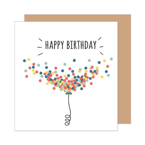 Edition Seidel Premium quadratische Geburtstagskarte mit Umschlag. Glückwunschkarte Happy Birthday Billet Karte für Mann Frau Freundin Freund Kind (GQ361 SW025)