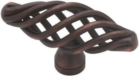Liberty PN0528-VBR-C Kitchen Cabinet Hardware Knob with Small Oval Birdcage Design