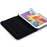 AiSMei Tab 4 8.0 Case, Rotating Stand Case For Samsung Galaxy Tab 4 8.0 SM-T330NU SM-T331, SM-T337 8-Inch Tablet PC, 8inch PU Leather Case + Bonus Stylus + Screen Protector - Black