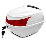 Universal Motorcycle Motorbike Scooter Rear Luggage Topcase Motorcycle Topbox, Tail Box Trunk Luggage Storage Hard Case Rear Rack Lockable for Scooter Motorbike