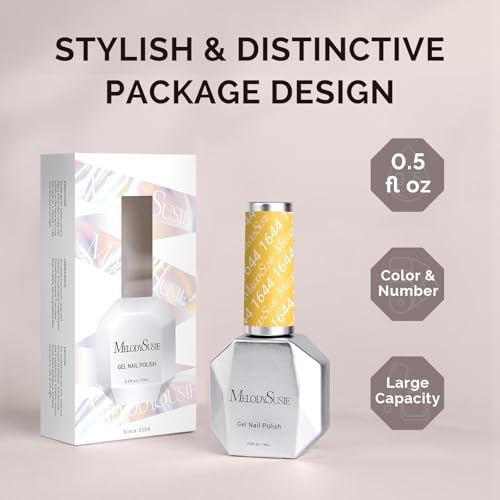 Image of MelodySusie Jelly Yellow Gel Nail Polish,0.5fl oz Soak Off UV LED Bright Transparent Yellow Gel Polish Nail Art Manicure Salon DIY Nail Design Decoration at Home Christmas Gift for Women-1644