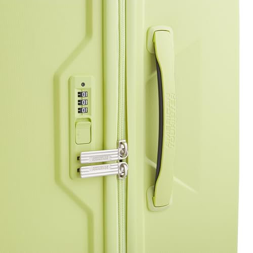 Image of American Tourister Qubiz | Check-in Trolley Bag (80 cm) | 360 8 Wheel Travel Luggage | Hard Case Polypropylene Suitcase | Recessed Combination Lock | Lime /Turquoise