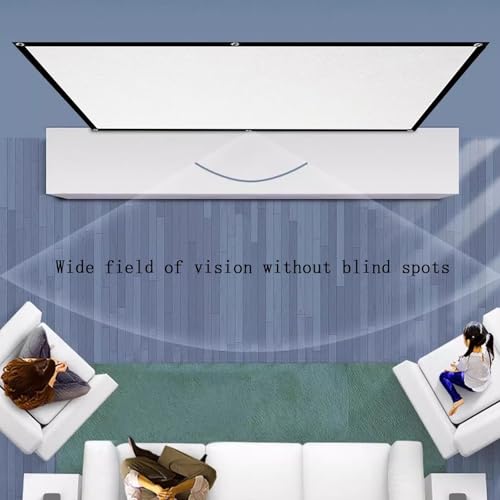 Projector Curtain, Projector Screen 72 inch 16:9 Pantalla de proyección portátil blanca suave de poliéster miniatura 3