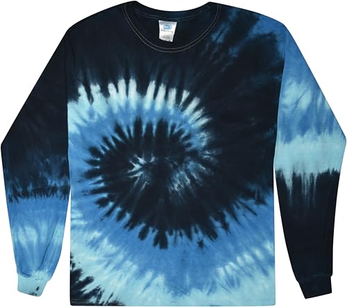 Image of Colortone Tie Dye T-Shirts for Boys and Girls - Unisex Long Sleeve Tie-Dye T Shirts for Kids
