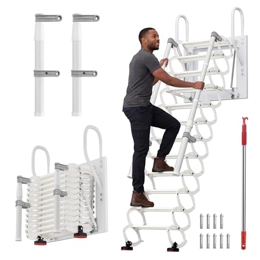HESMAX Wall Mounted Pull Down Attic Ladder
