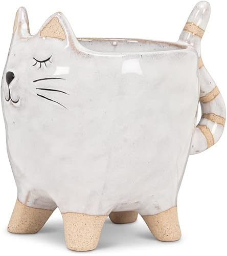 Miniatura 3 de Abbott Collection 27-CRITTER-201 - Macetero pequeño para gatos con cola, 4 pulgadas de largo