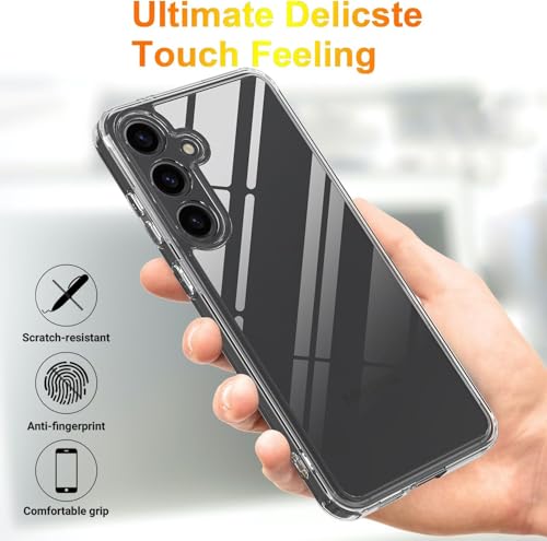 Image of REALCASE Silicone Samsung S25 FE 5G Back Cover Case, Scratch Resistant Protective Crystal Clear Transparent Shock Proof Bumper Back Cover Case for Samsung Galaxy S25 FE 5G