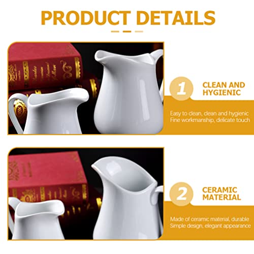 Ukcoco Creamer Pitcher With Handle, Small Milk Frothing Pitcher White For Home Kitchen Coffee Tea 450Ml #TOP6