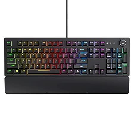 Image of (Refurbished) Redgear Usb-A Shadow Blade Mechanical Keyboard With Spectrum Led Lights, Media Control Kno, Black