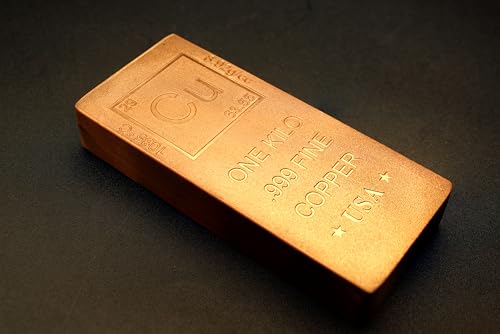 Image of 1 Kilo Copper Bar Bullion Paperweight - 999 Pure Chemistry Design w /COA by CoinFolio