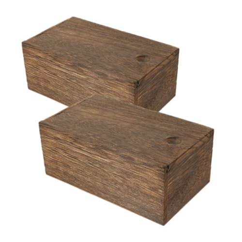 KAILIKETIY 2個 木製スライド蓋付き収納ボックス ジュエリーケース 小物入れ 軽量コンパクト アクセサリー収納用 イヤリング ネックレス リング