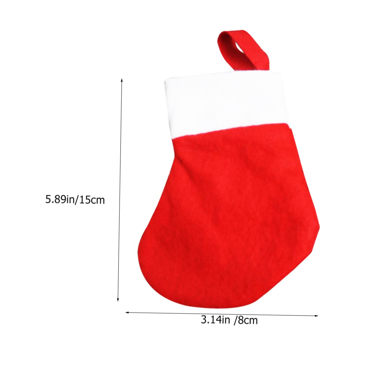 TOPBATHY 80 Piezas Calcetines Navideños Bolsillo De Cubiertos De Navidad Calcetín De Navidad Colgando Decoración Colgante De Calcetín De Fiesta De Navidad Mini Tela No Tejida Rojo