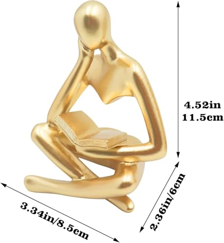 Figura Dorada Abstracta Pensador para Escritorio Decorativo miniatura 6