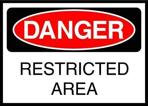 Warning Sign Restricted Area Danger Business 12X8 Inches Aluminum Metal Tin