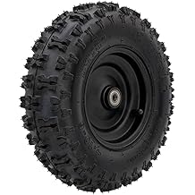 Front 4.10-6 Tire and Wheel Rim and 12mm Bearings 6" Go Kart Wheel 4.10x6 410-6 Tubeless Tire for ATV Quad Mini Bike Scooter Lawn Tractor Mower 4 Wheelers Drift Trike Snow Blower Wheelbarrow