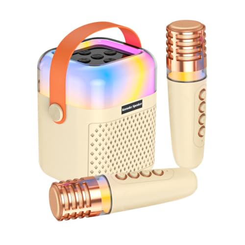 Máquina de Karaoke Mini Altavoz Inalámbrico para Cantar con 2 Micrófonos