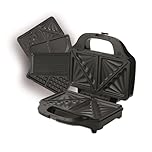 Hamilton Beach 4-in-1 Sandwich Toaster, Deep Fill, Waffle, Panini & Omelette Maker, Removable Non-Stick Plates, Cool-Touch Handle, Dishwasher Safe Parts, Indicator Lights, 900W, Black - HBSLS2002