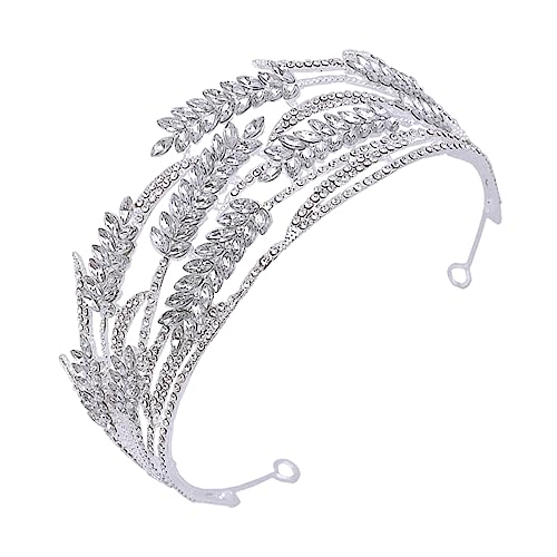 NOLITOY 1 Pc barroca coronas para novias novia de reina barroca accesorios para el cabello de novia apoyo de la de la novia tocado de boda de banquete Silver