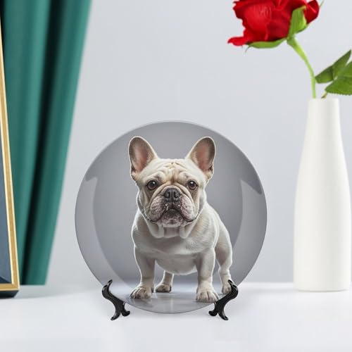 Plato Decorativo French Bulldog de Porcelana Ósea 7 in miniatura 6