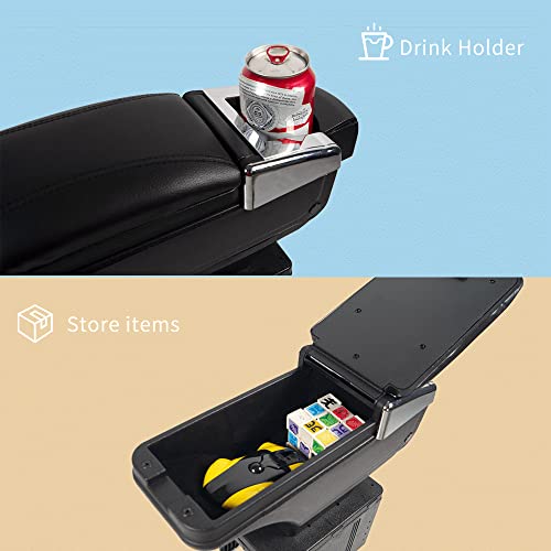 Image of Oshotto PU Leather AR-01 Car Armrest Console Box Compatible with Maruti Suzuki Alto 800 - Black