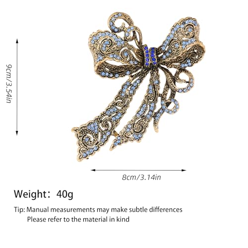 Image of Rhinestone Bow Brooch Vintage Crystal Large Bowknot Brooches for Women Brooch Pin Wedding Fashion Jewelry Accessories,Women Gift