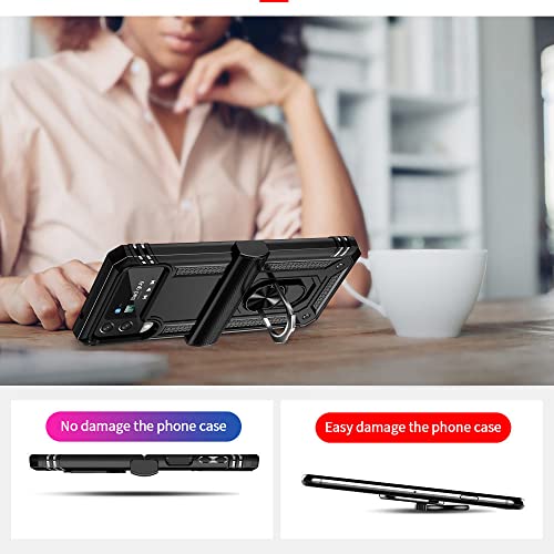 Coque Galaxy Z Flip 4 antichoc noire fine avec béquille de protection - 5