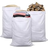 MORE FREE- Sacos de Escombros y Tierra de Jardín Bolsas Tejidas de Rafia Blancas para Obras, Basura y Transporte de Materiales (Tamaño:90x120CM, [12 Piezas Sacos])