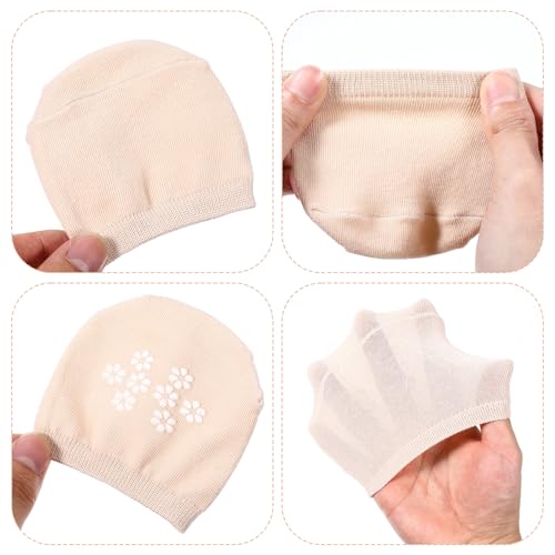 6 Pairs Toe Socks Womens for Mules Half Socks Toe Topper Covers Seamless Grip Non Slip Hidden ToeCovers for Clogs Footies4