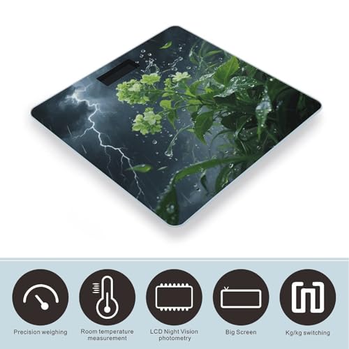 Báscula digital de baño con pantalla LCD y vidrio templado miniatura 3