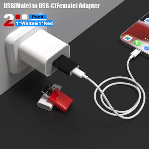LMUBOY USB to USB-C Adapter,Type-C Female to USB-A Male Adapter Compatible with Apple MagSafe,Watch 10/9/8/7/SE/Ultra,Car,iPhone 16 15 14 13 12 Mini Pro Max,iPad,Galaxy,Pixel 5,CarPlay,Wall Plug by LMUBOY - Used condition - Image 3