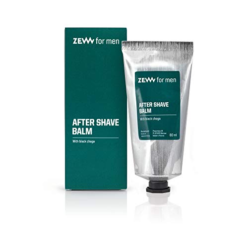 Zew For Men, Natural Aftershave Balm, Durable & Sustainable for Mens Health, Moisturises Skin & Alleviates Redness with Black Chaga, 80ml Cover