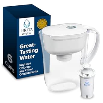 Brita Metro Water Filter Pitcher with SmartLight Change Indicator, BPA-Free, 6-Cup Capacity, White