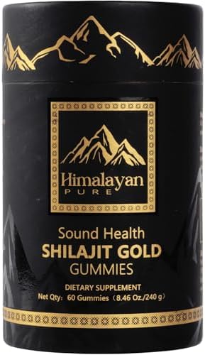 SoundHealth Shilajit for Men & Women Gummies with Shilajit Fulvic Acid, Complex with Ashwagandha, Ginger, Black Musli, Gokshura, Kaunch, Ginseng & Akarkara, Non- GMO & Third-Party Tested, Vegan Gummy