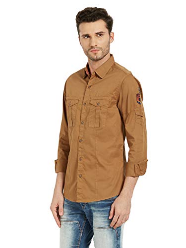 Image of Spykar Men's Solid Slim Fit Shirt