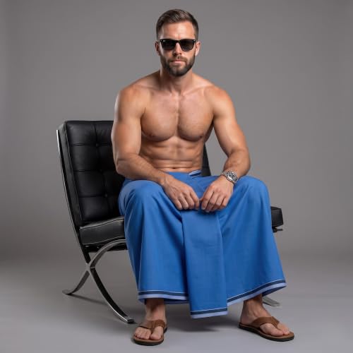Image of Men's Cotton Lungi | Soft Breathable Wrap Around Lungi | Comfortable Daily & Home Wear for Men