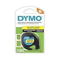 DYMO LetraTag Labeler Plastic Tape 12mm x 4M Yellow