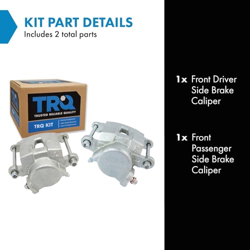 Image of TRQ Front Brake Caliper Set Compatible with 78-87 Buick 78-03 Chevrolet GMC 96-00 Isuzu 78-88 Oldsmobile 78-92 Pontiac