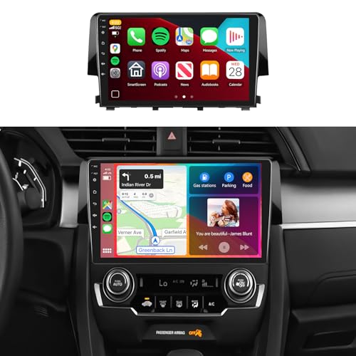 Image of 8Core 4GB+64GB for Honda Civic 2016-2020 Car Radio Stereo with Wireless Carplay,5.0 Bluetooth,DSP 46EQ,Android Auto,9inch IPS Touch Screen,Android 15,AHD Backup Camera,59UIs,GPS,FM /RDS
