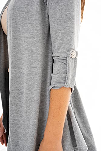 Image of Loxdonz Women's Open Front Cardigans Casual 3 /4 Sleeve Cardigan Soft Lightweight Top